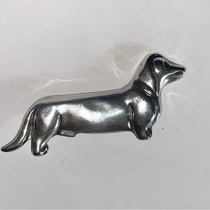 vintage Mexican sterling silver DASCHUND weinerdog hotdog PUNBACK brooch